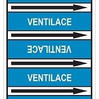 Značení potrubí, ventilace